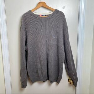 Chaps Vintage Charcoal Grey Crewneck Cable Knit Sweater